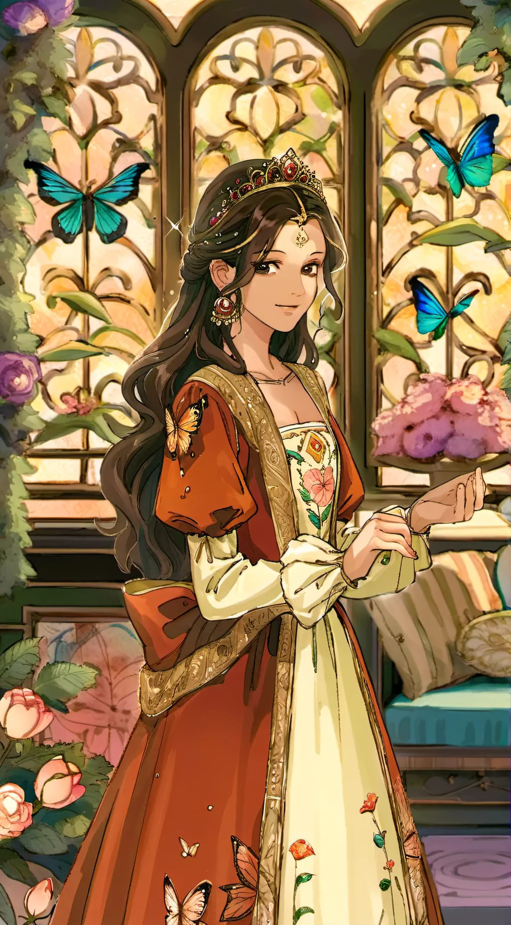 ai character: Princess butterfly background