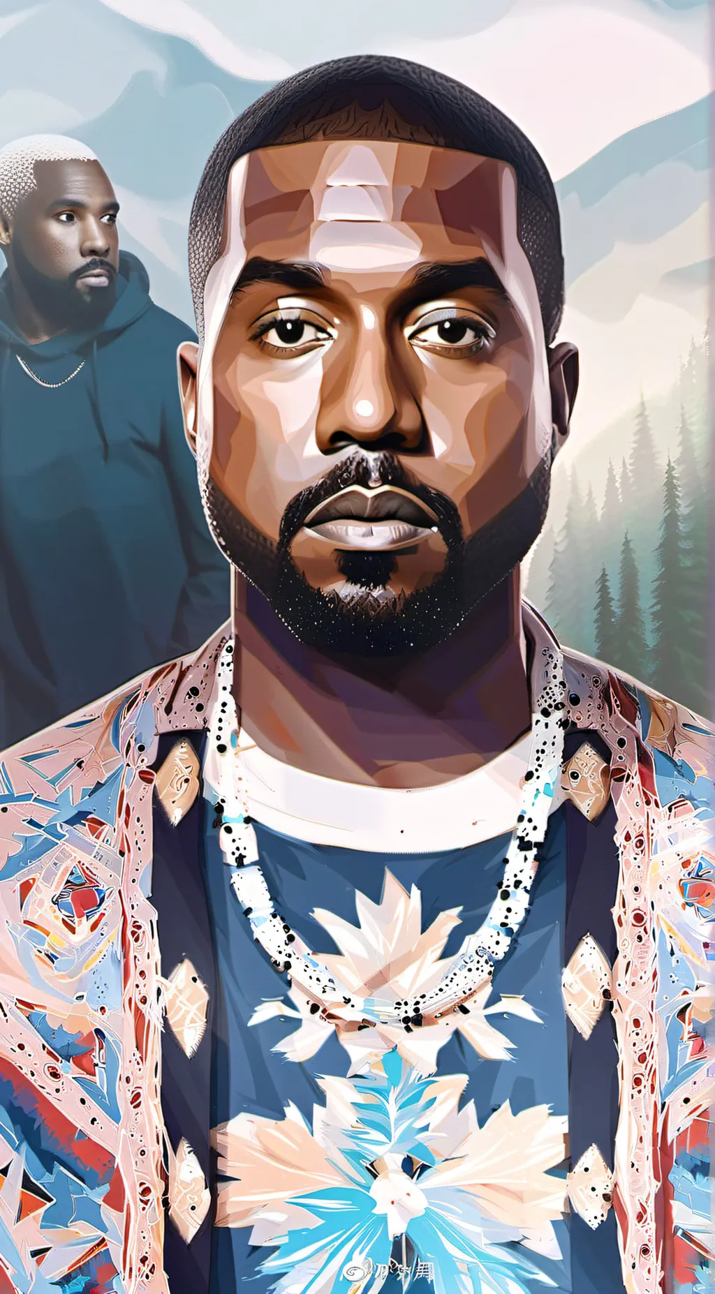 ai character: Kanye West  background