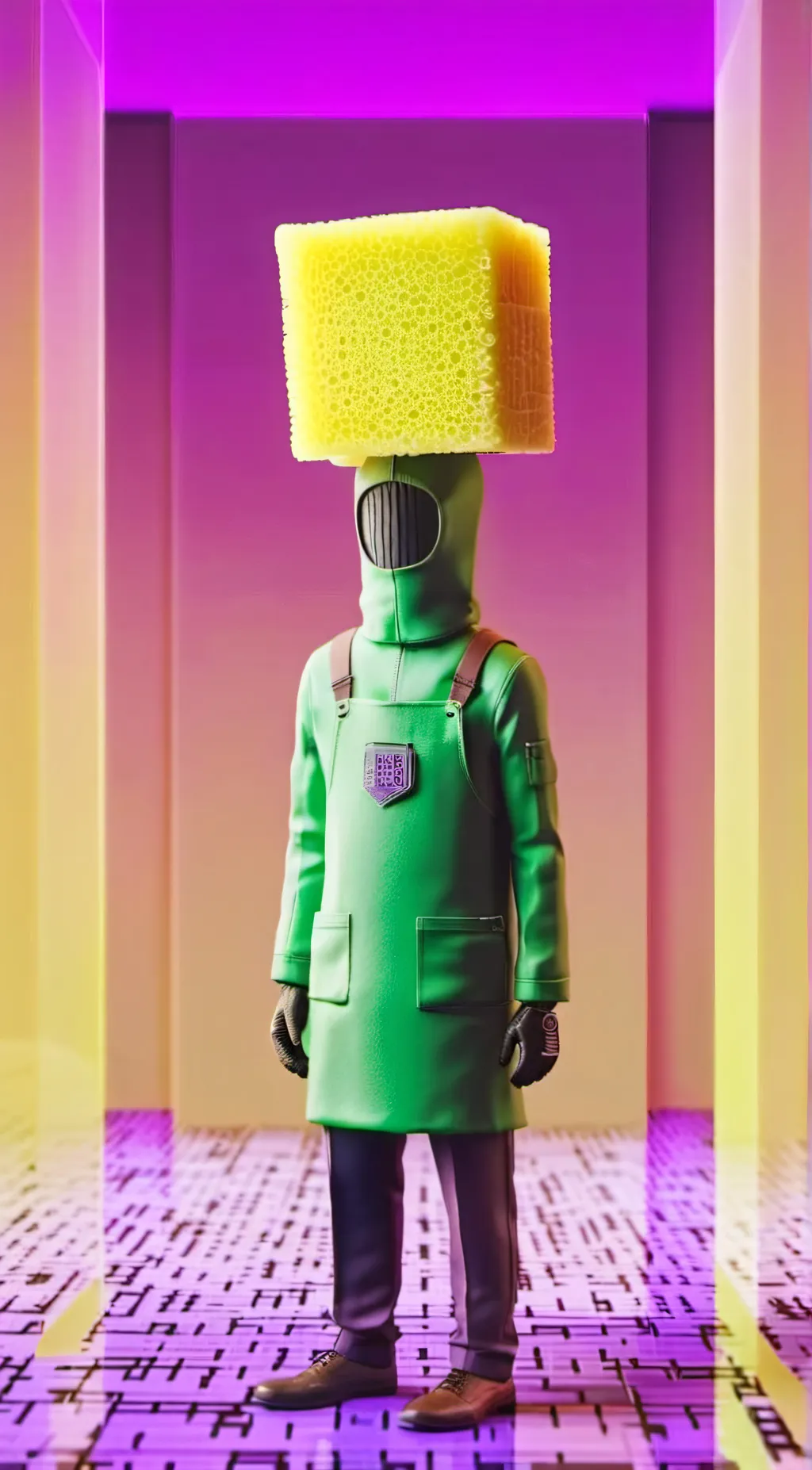 ai character: Faceless SpongeBob background