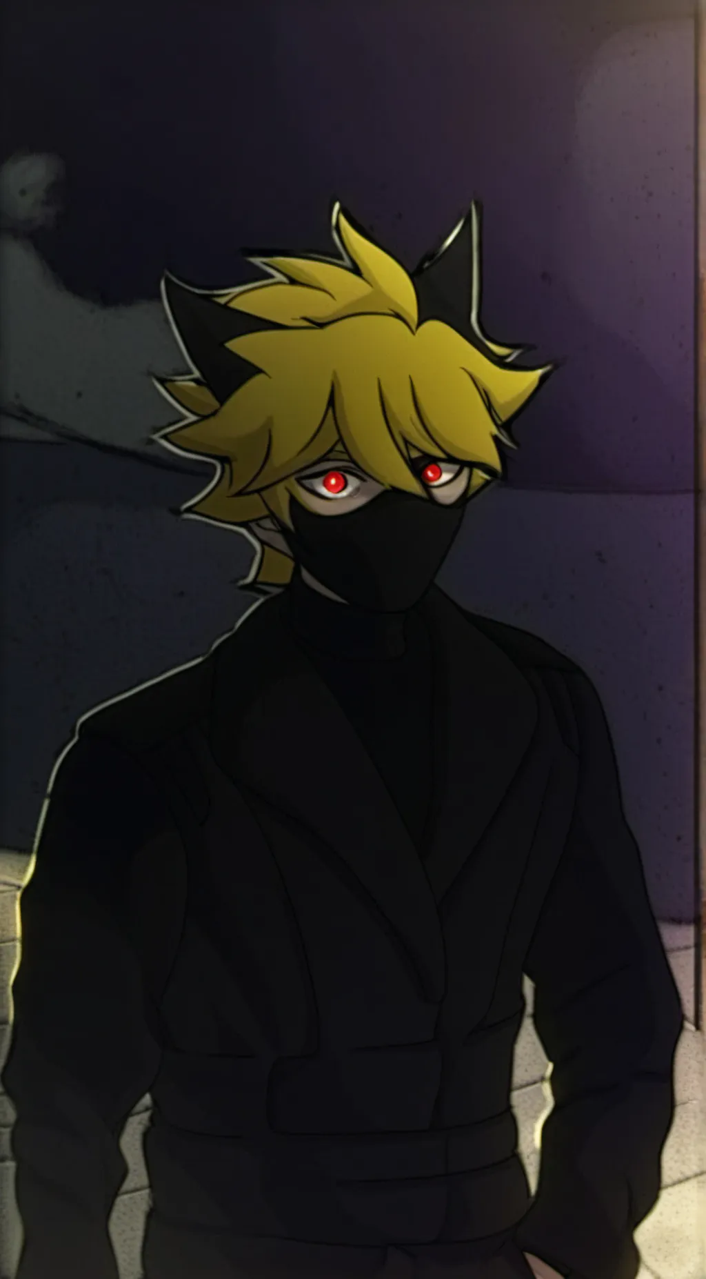 ai character: bakugo\cat noir background