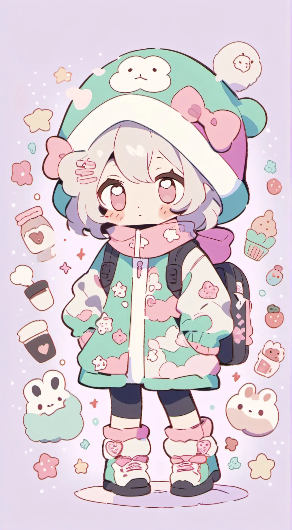 ai character: beanie(sleepy bean background