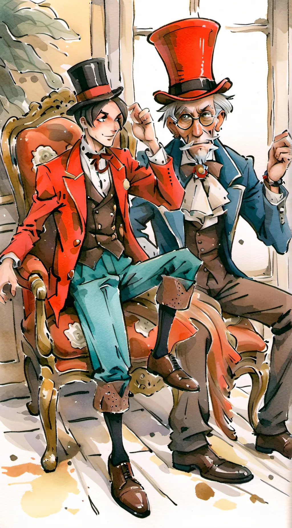 ai character: moxxie and crimson background