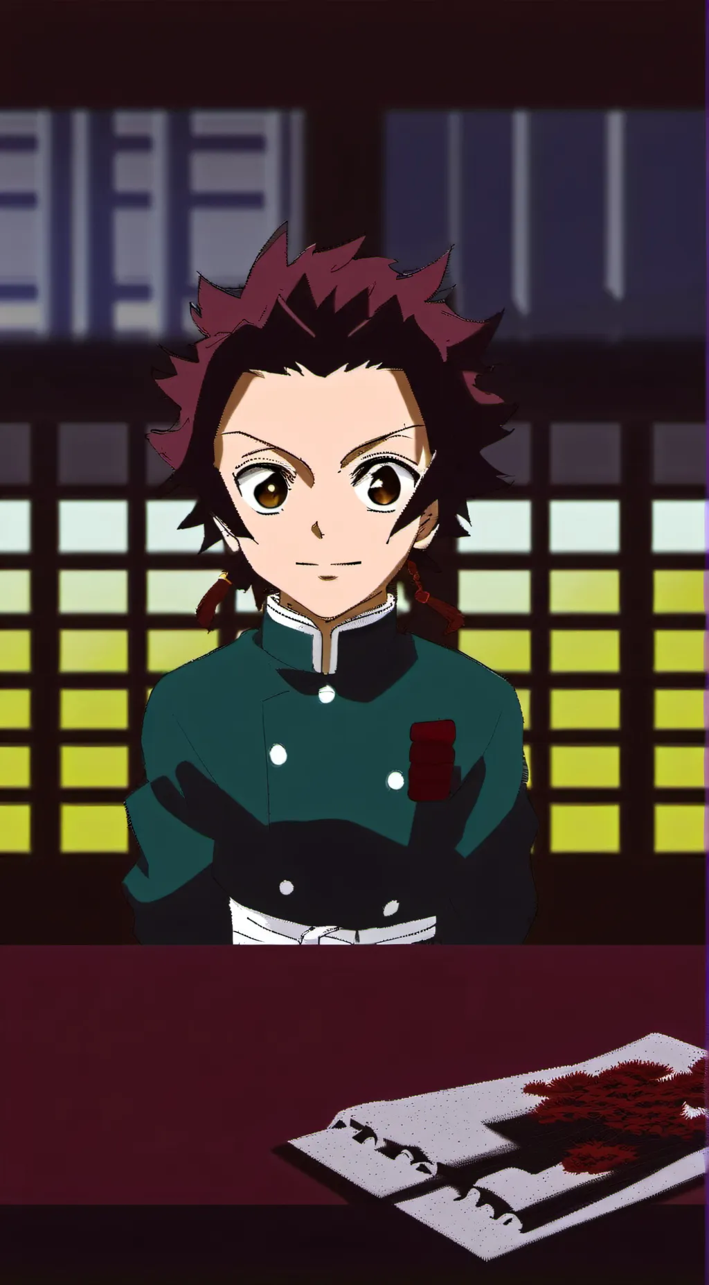 ai character: Tanjiro  background