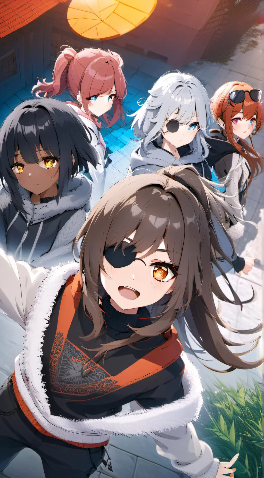 ai character: 5 girls background