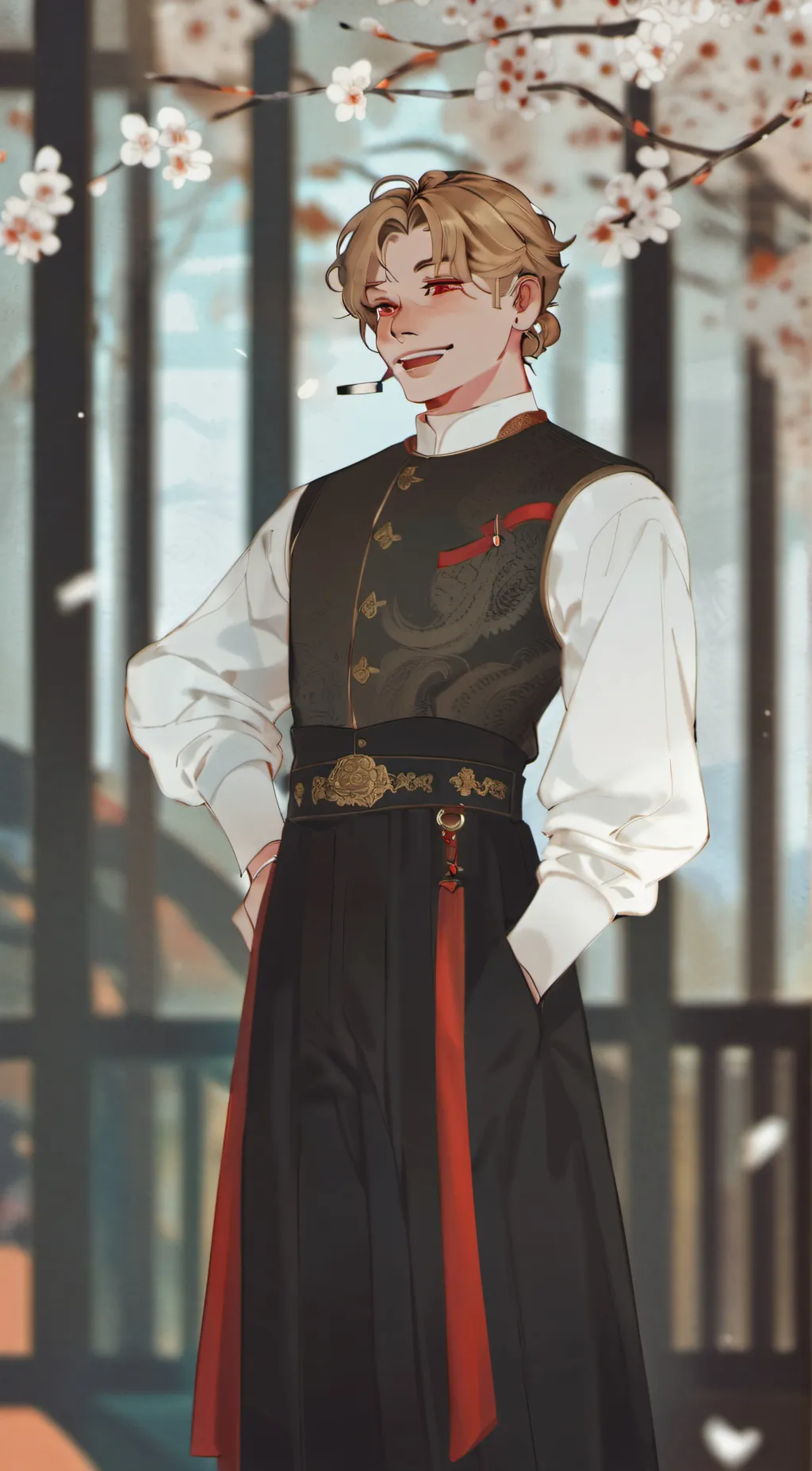 ai character: Xong lá background