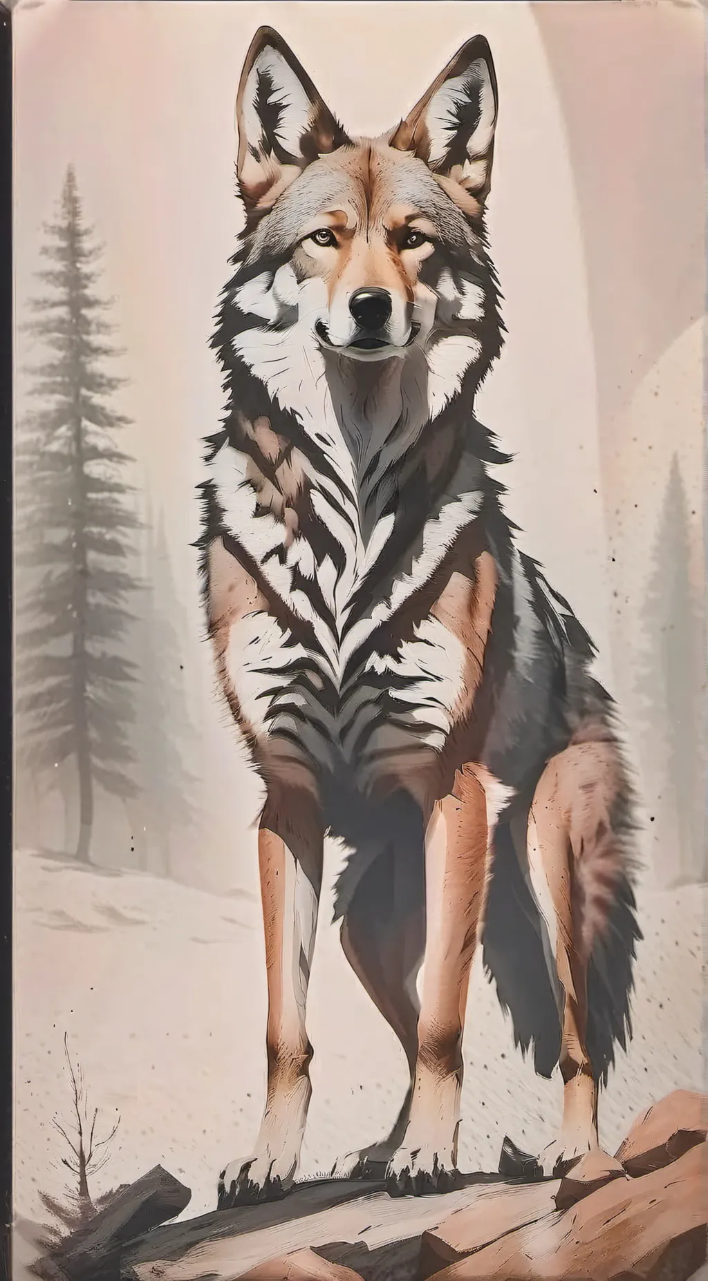 ai character: therian coyote  background