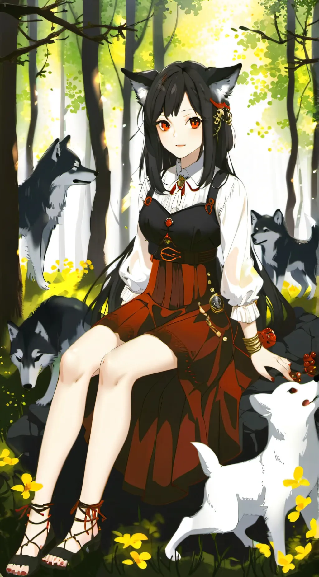 ai character: wolf vampire girl background