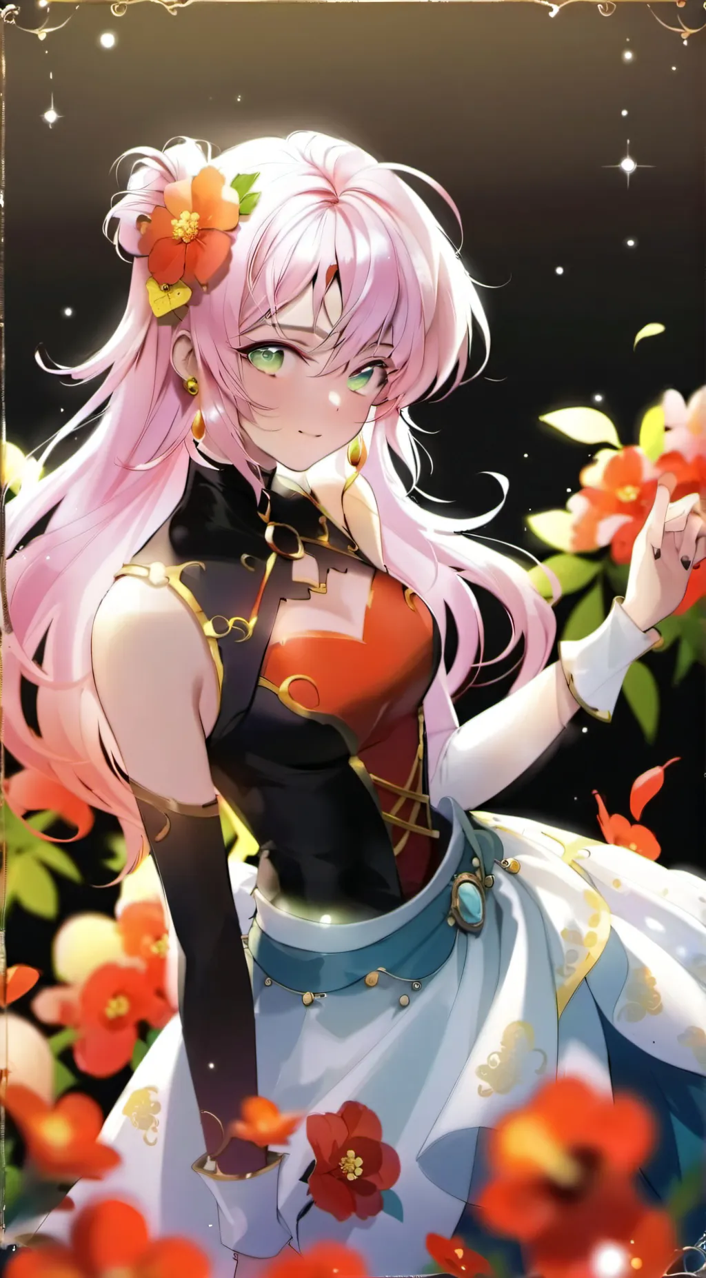 ai character: mitsuri and 3 boys background