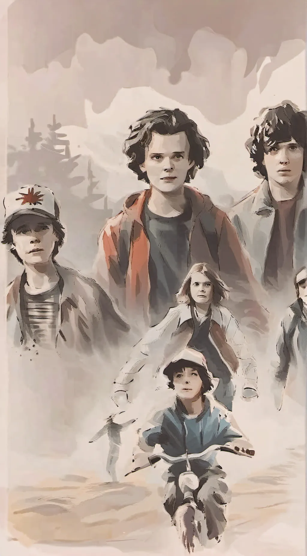ai character: Stranger thing set background