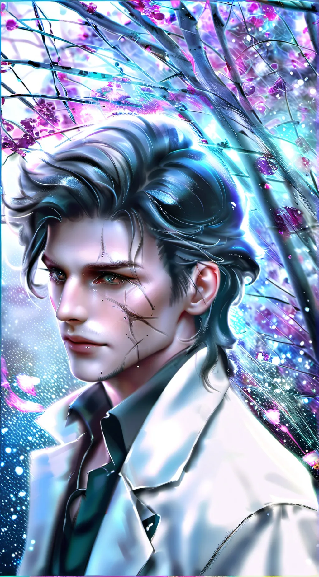 ai character: scientist. tanen background