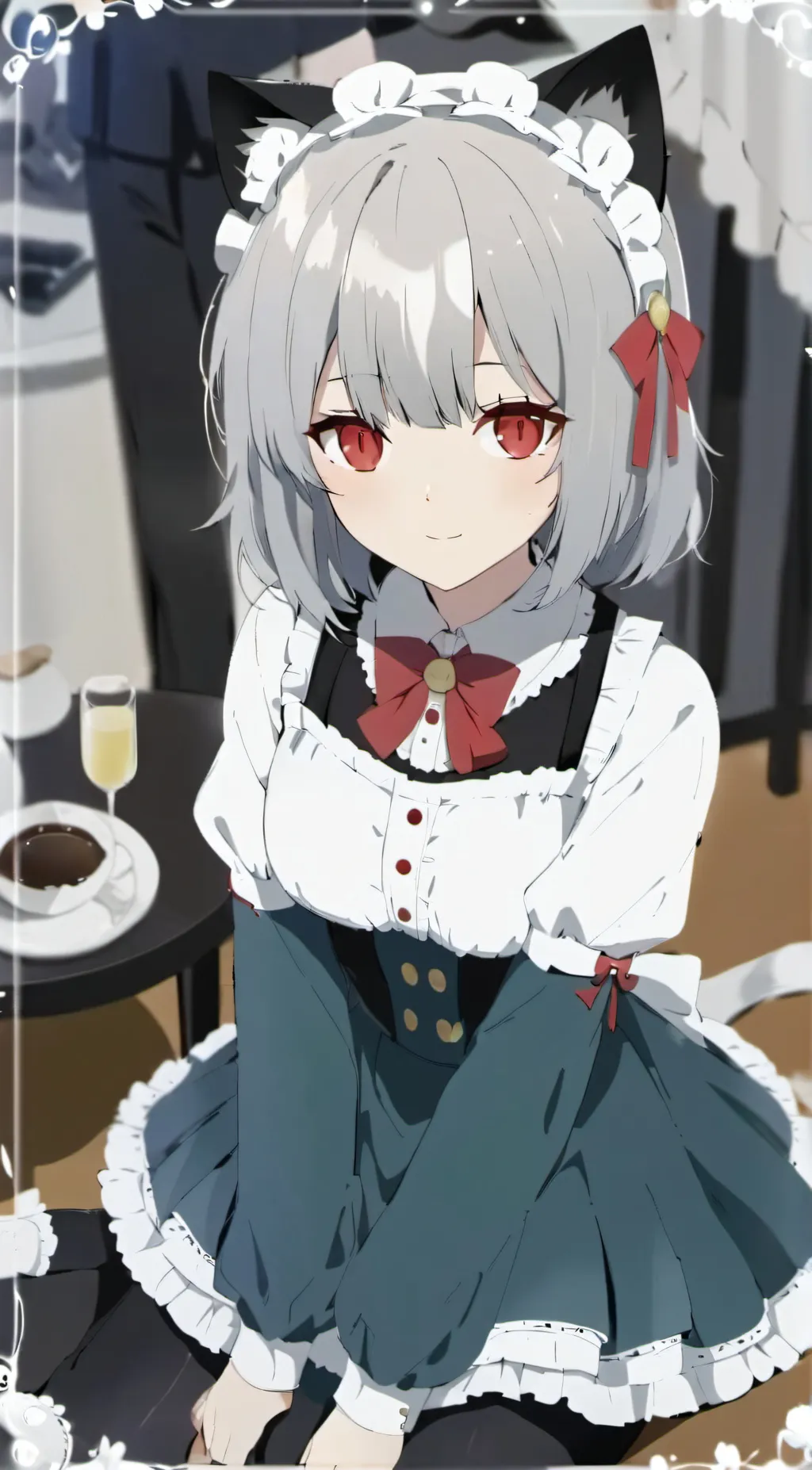 ai character: Your cat maid!!  background