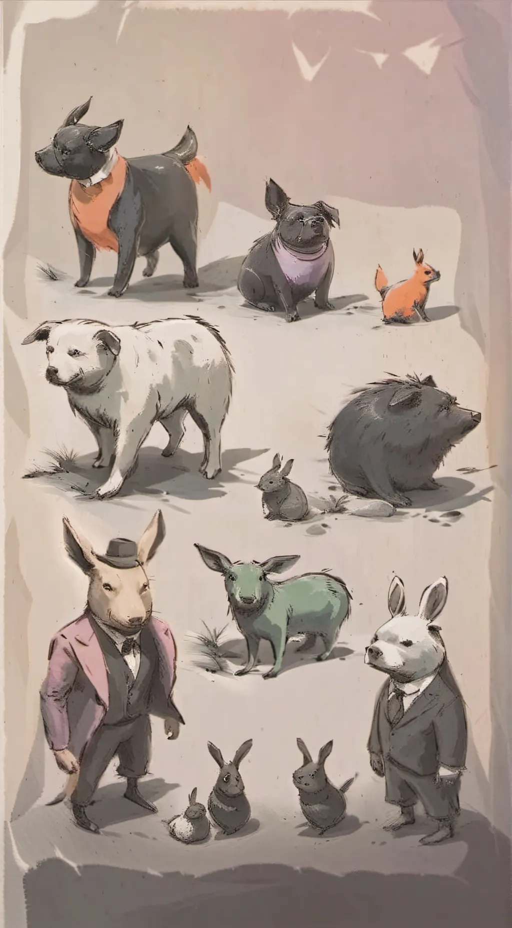 ai character: smilin critters background