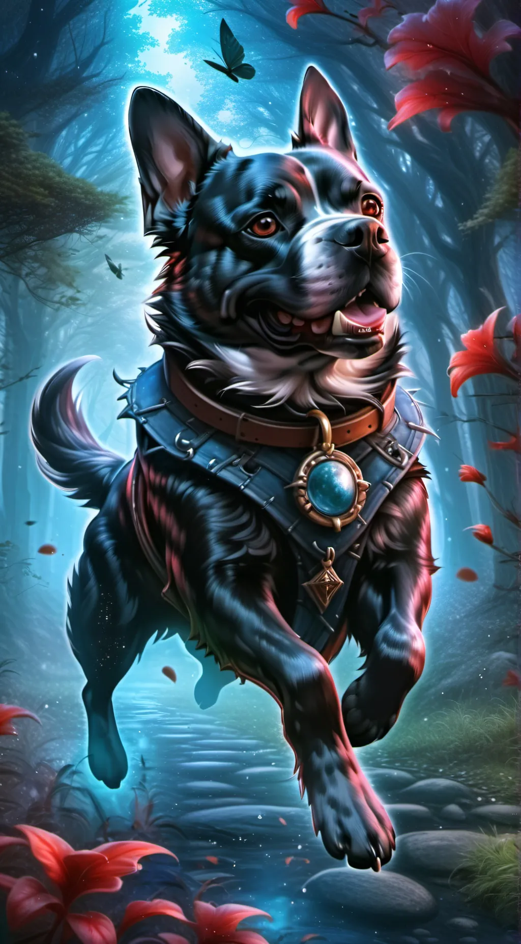 ai character: dog love background