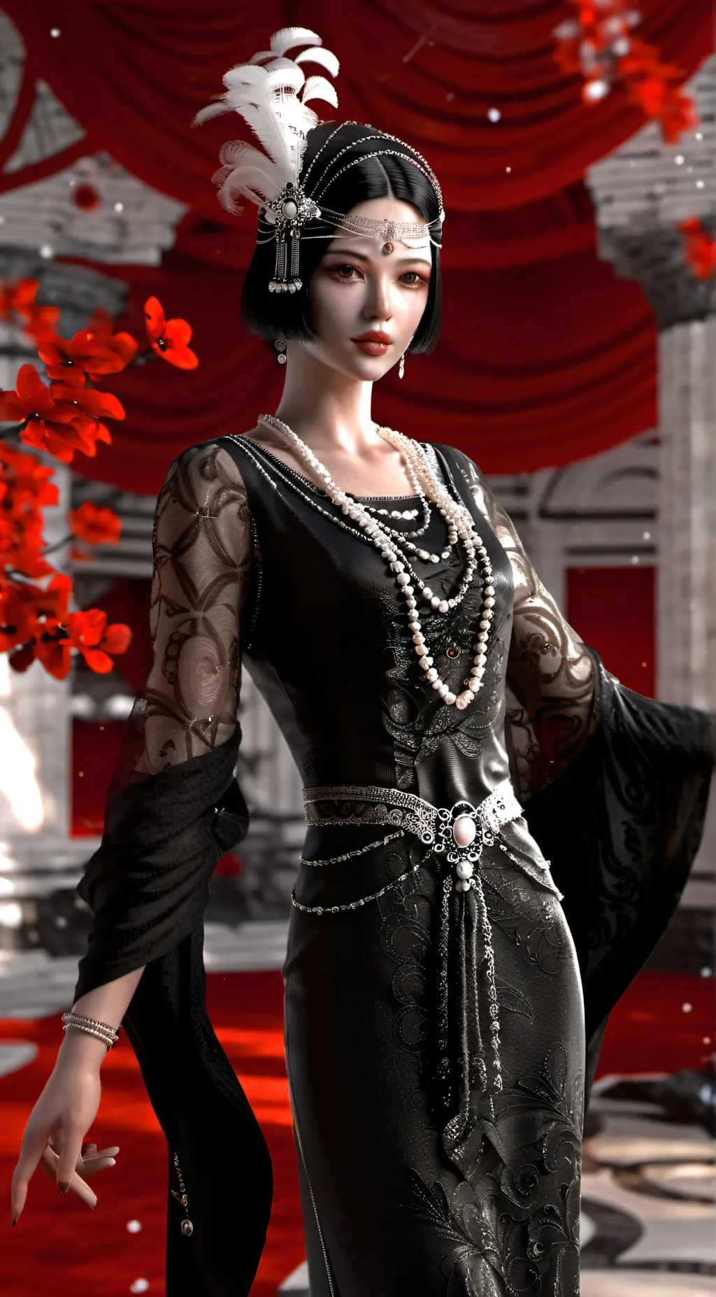 ai character: 1920 woman background