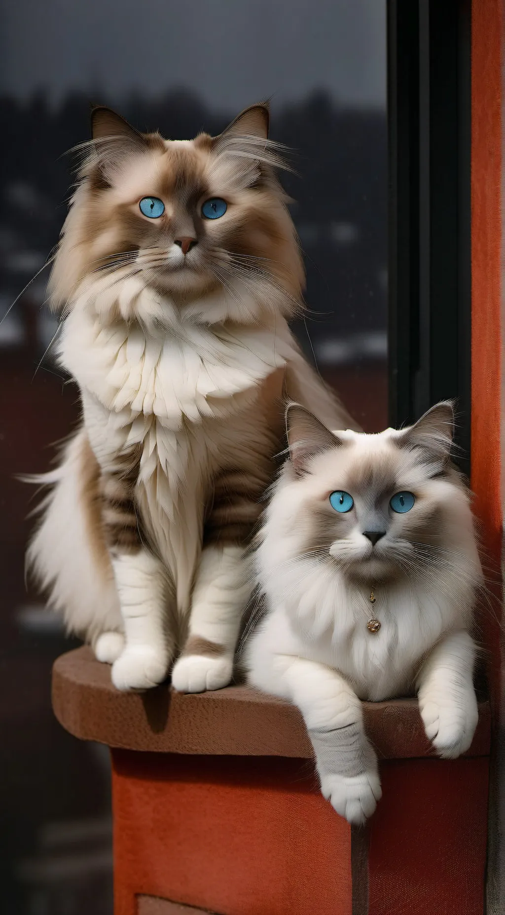 ai character: Ragdoll cats famli background