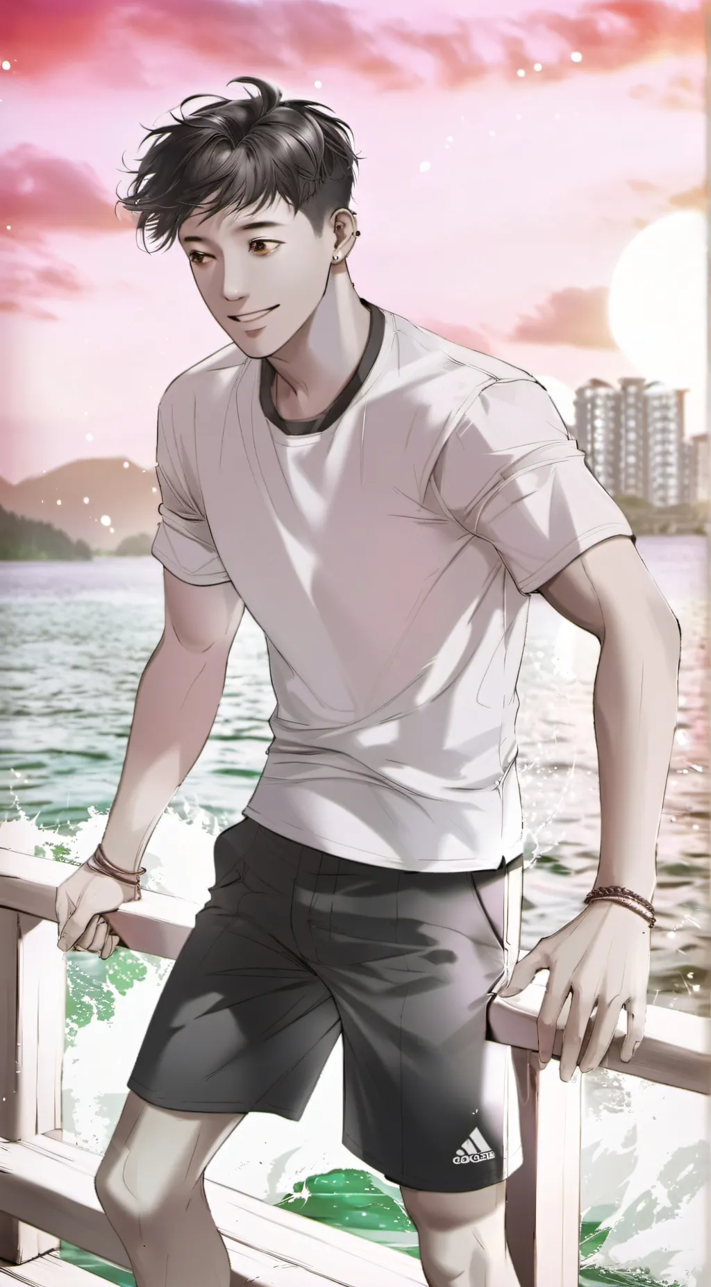 ai character: Grey background