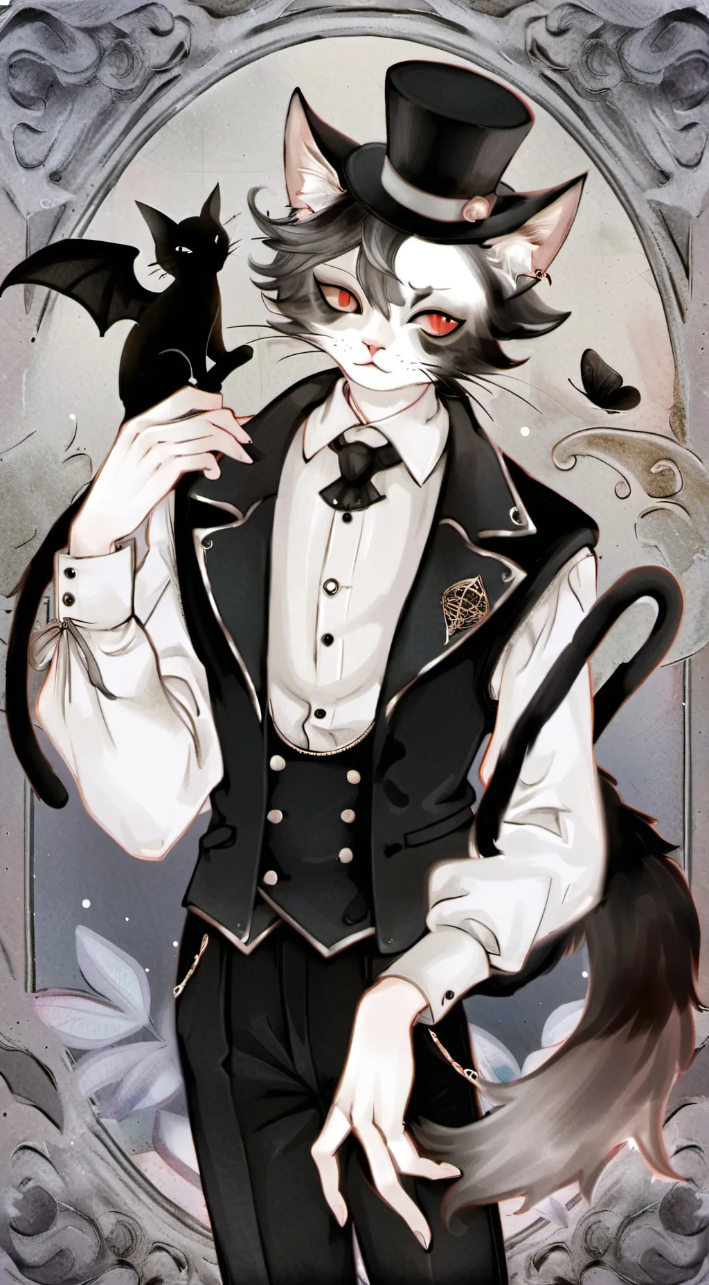 ai character: Husk Hazbin background