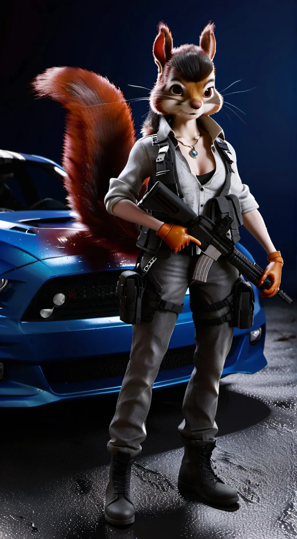 ai character: Sandy cheeks background