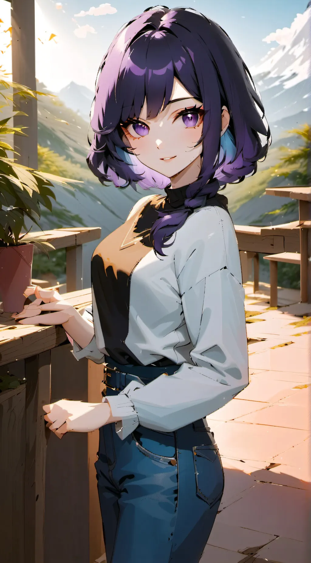 ai character: Lavender background