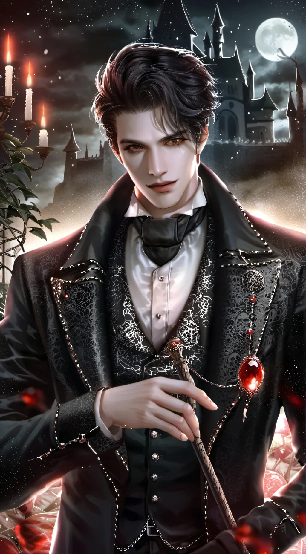 ai character: Dracula Bloods background