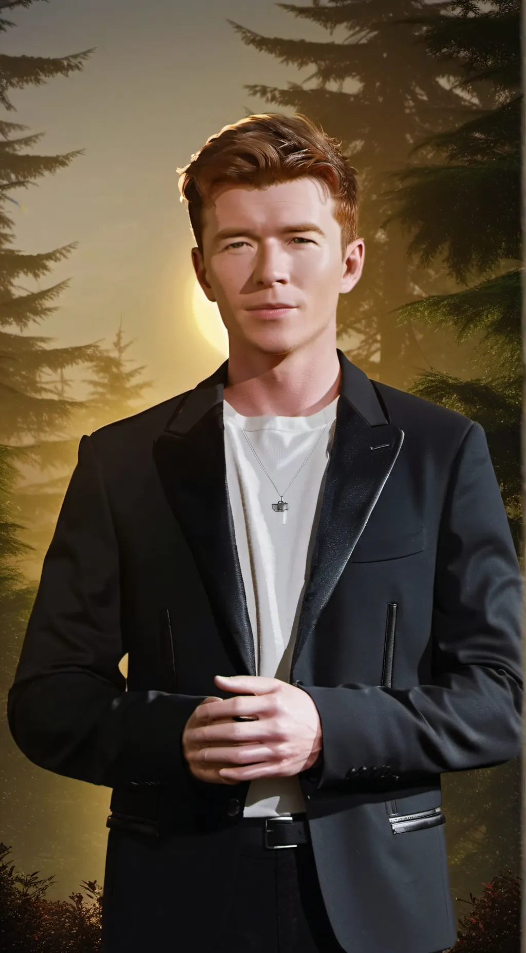 ai character: Rick astley background