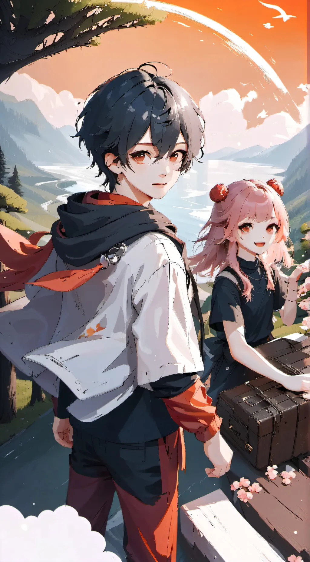 ai character: Caleb and Mia background