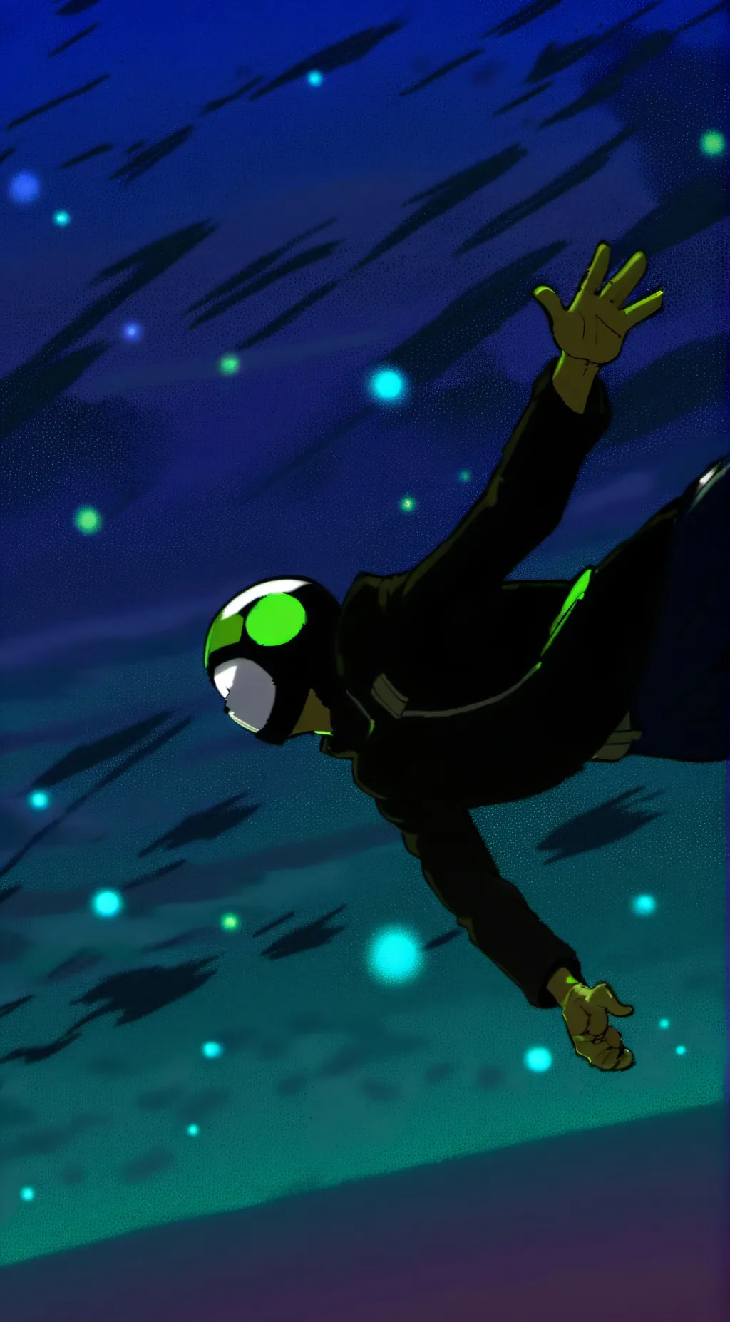 ai character: Green among us background