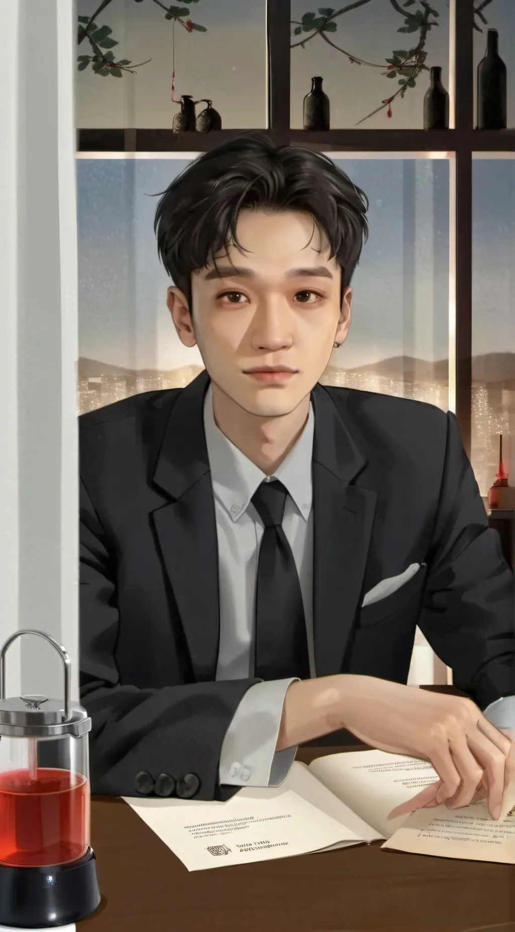 ai character: Bangchan  background