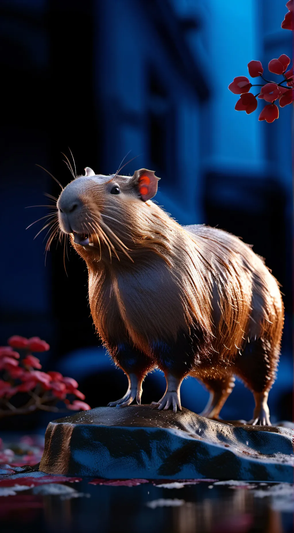 ai character: capybara  background