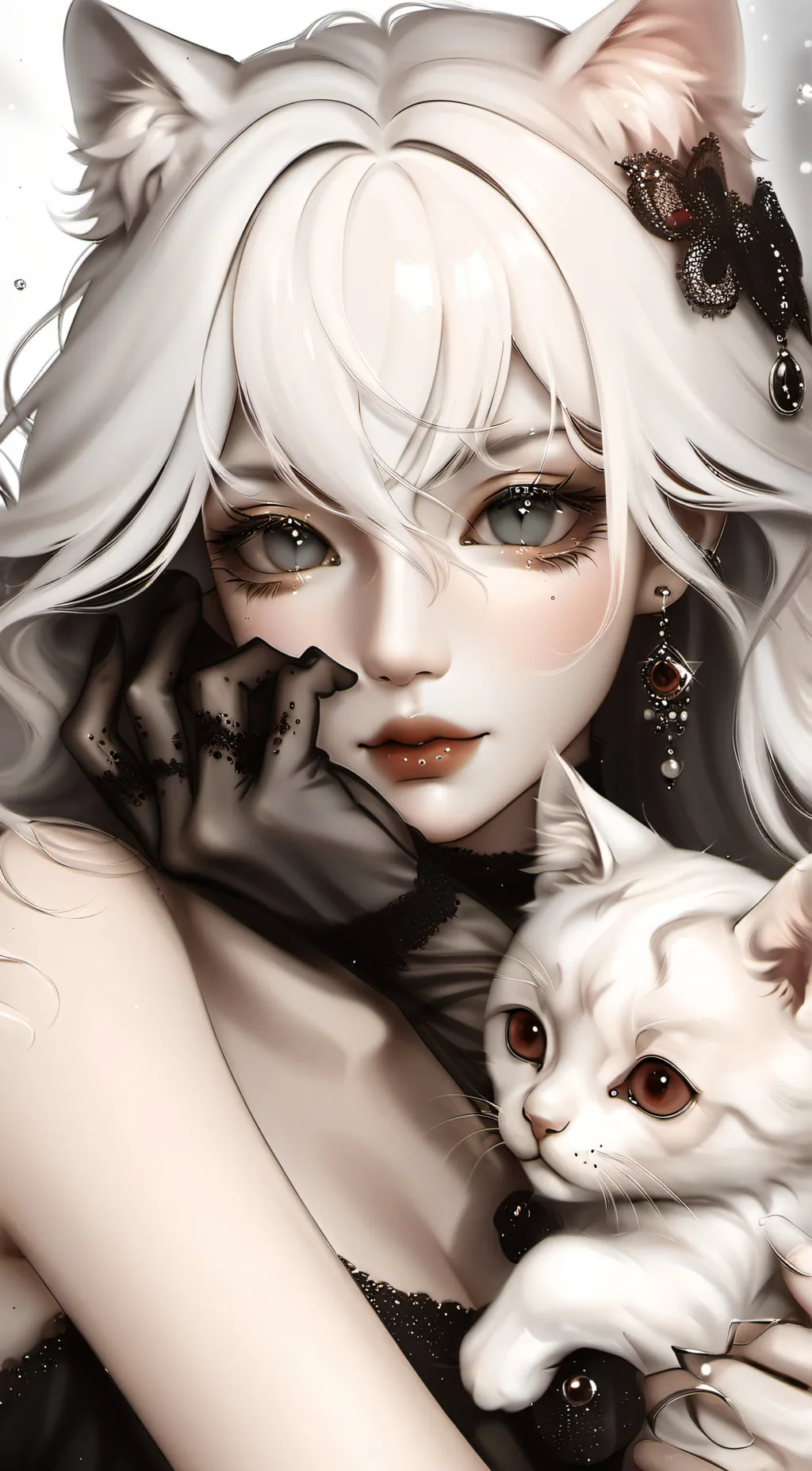 ai character: Evelyn,Eve her cat background