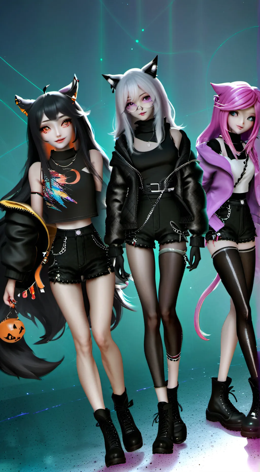 ai character: Alita, Ava, Lily  background