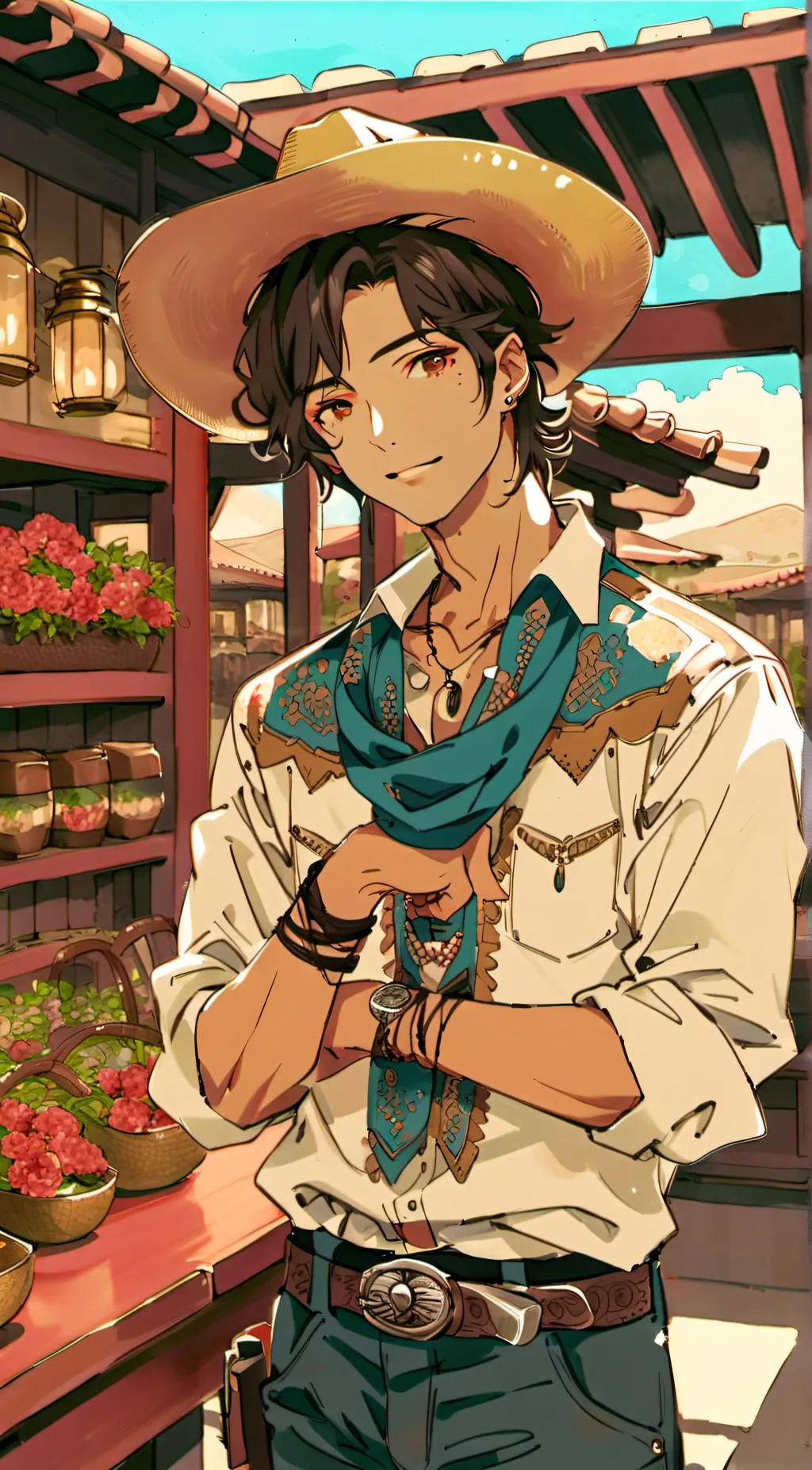 ai character: Blue  background