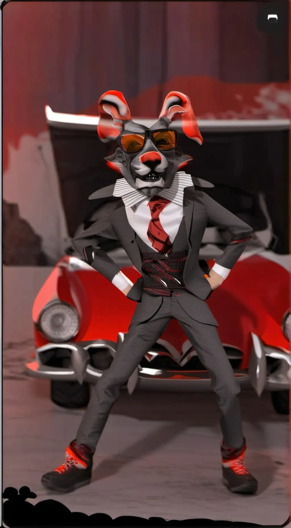 ai character: broken captainfoxy background