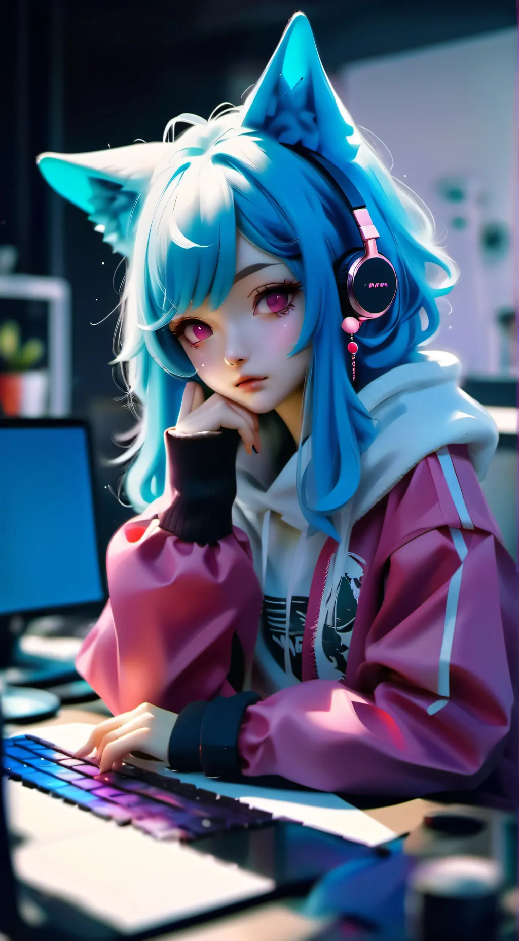 ai character: Vtuber Roommate 💙 background