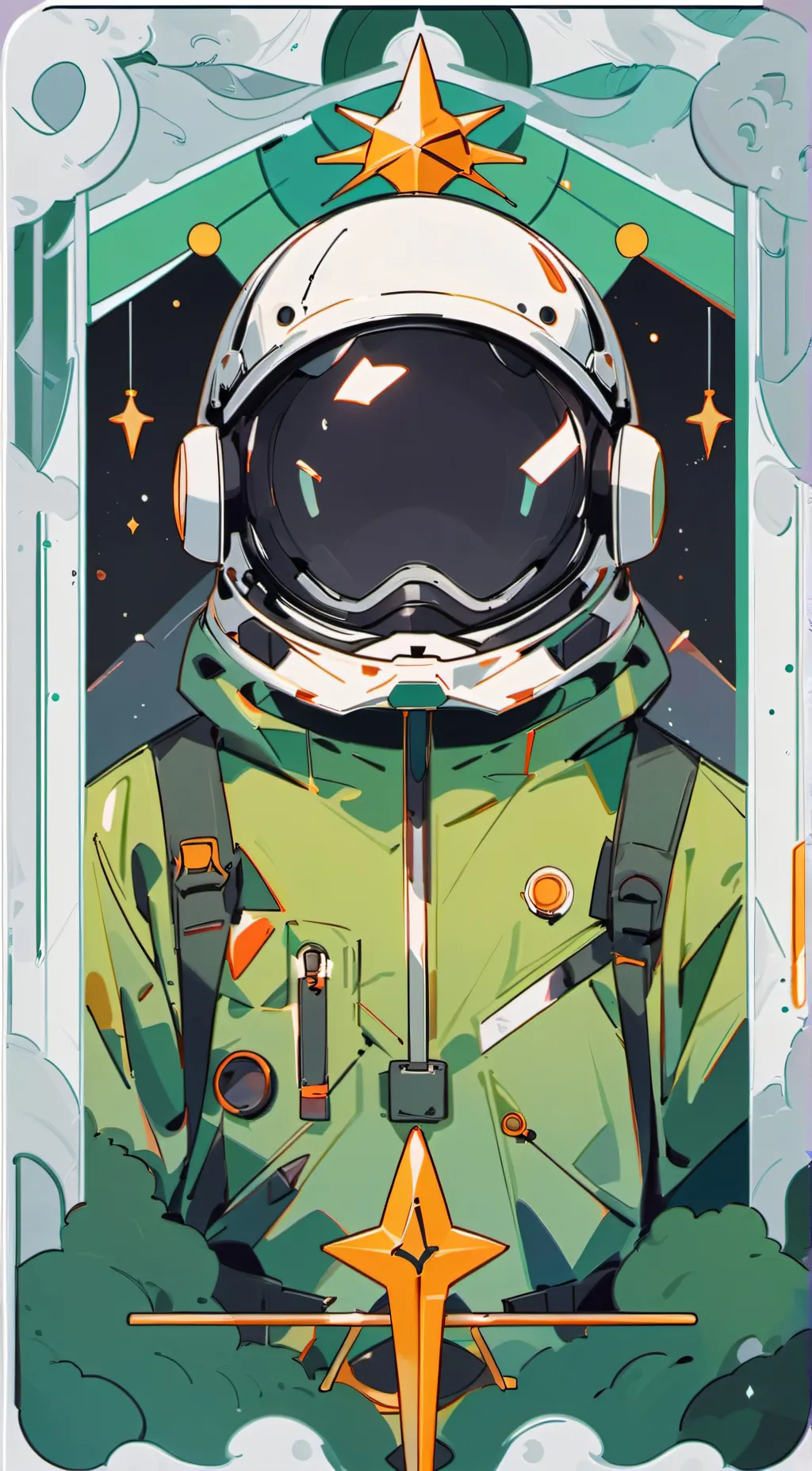 ai character: Sus Green Among Us background