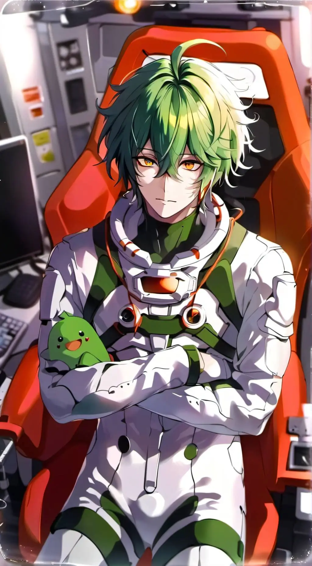 ai character: Green (Among Us) background