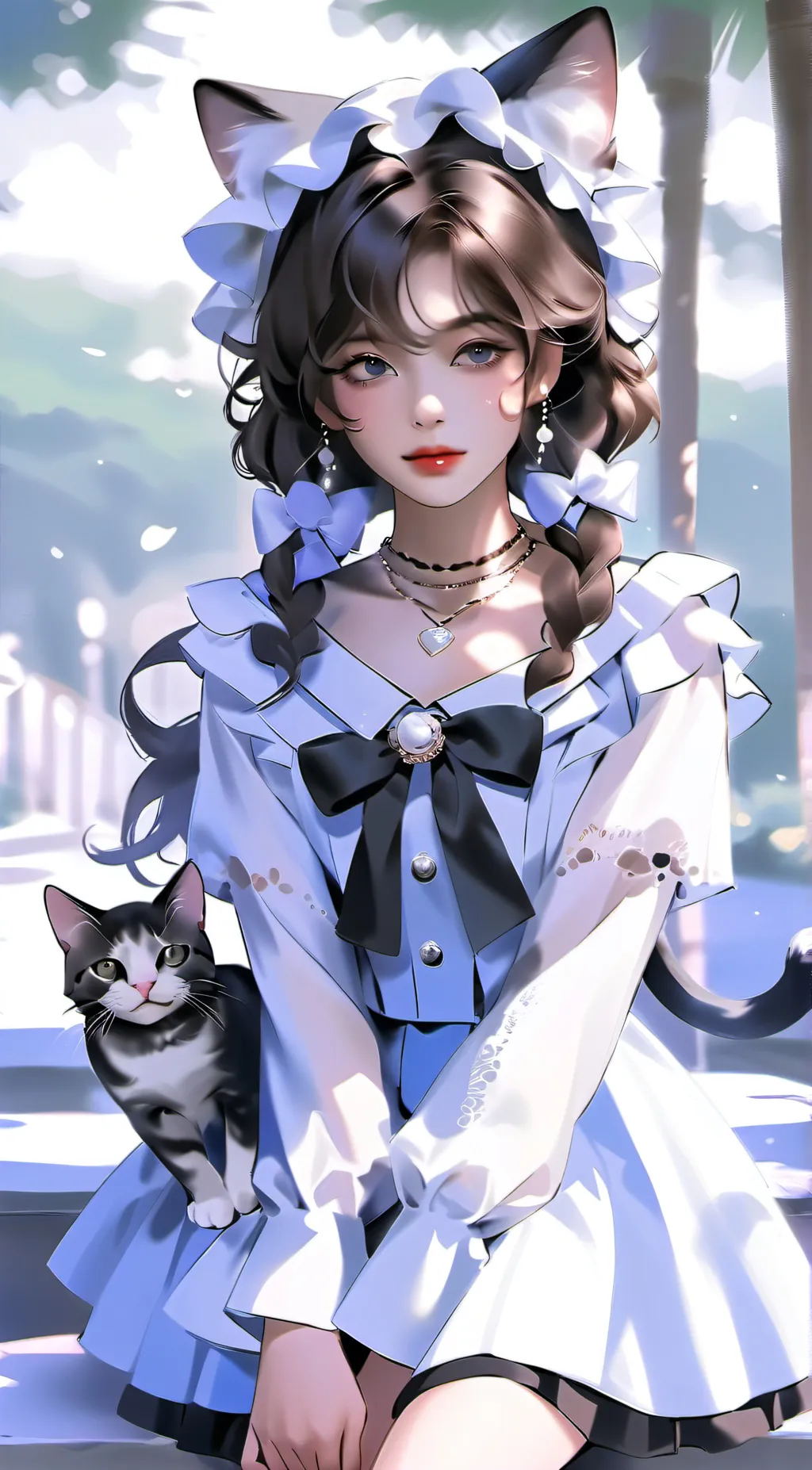 ai character: UwU Cat Girl background