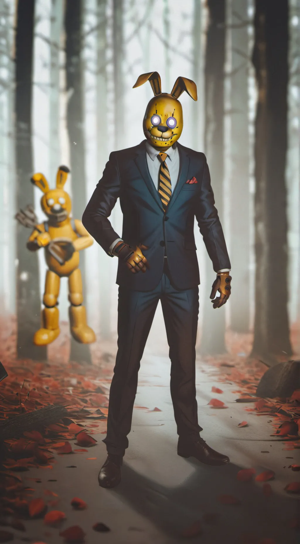 ai character: springbonnie  background