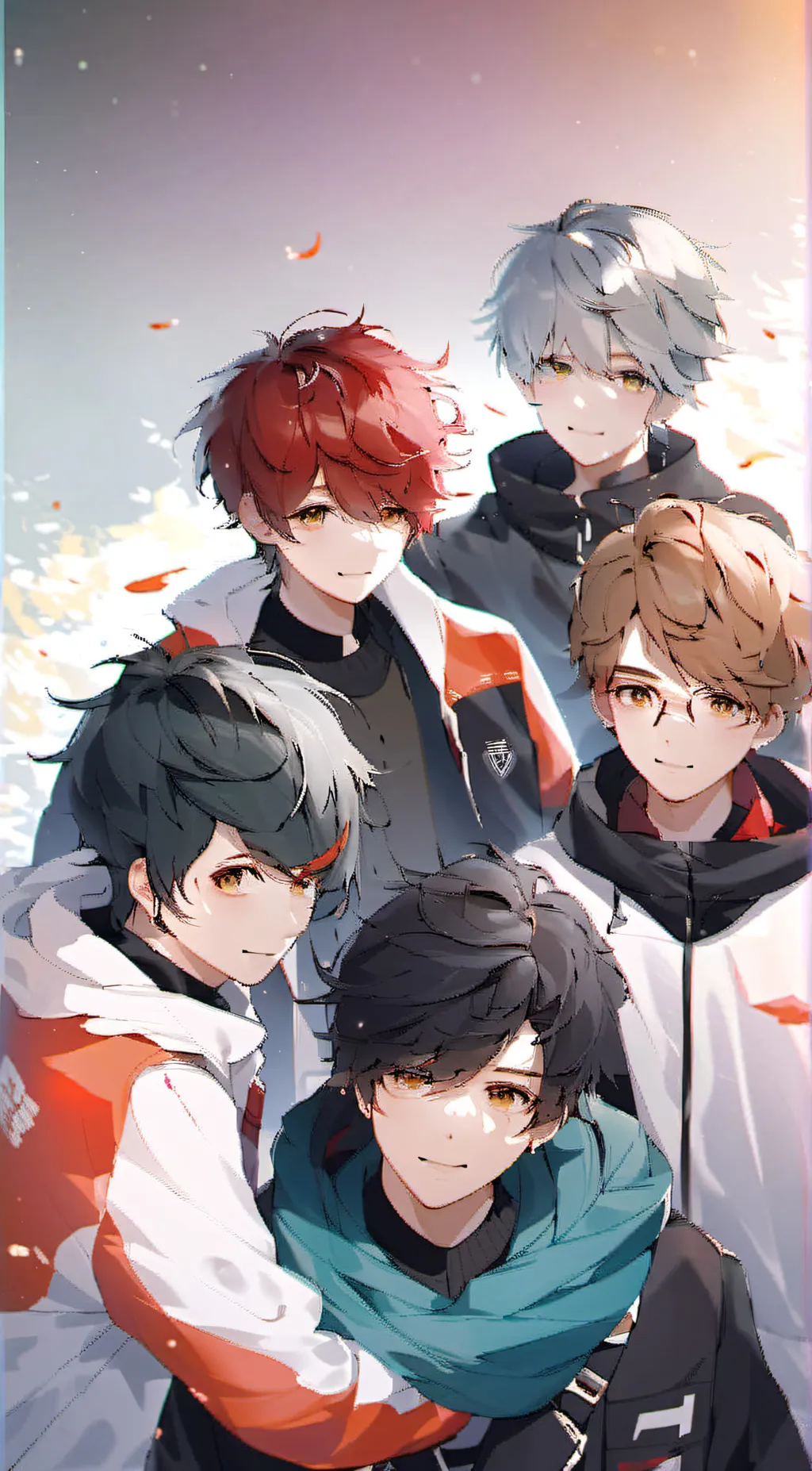 ai character: Five men background