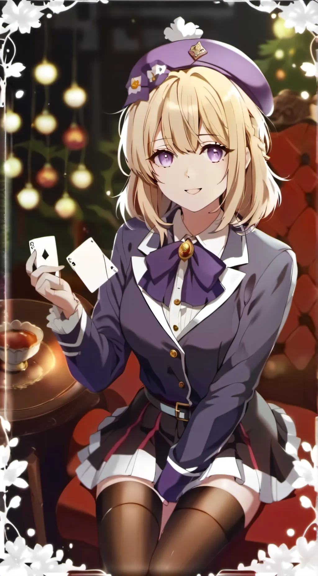 ai character: purple girl background