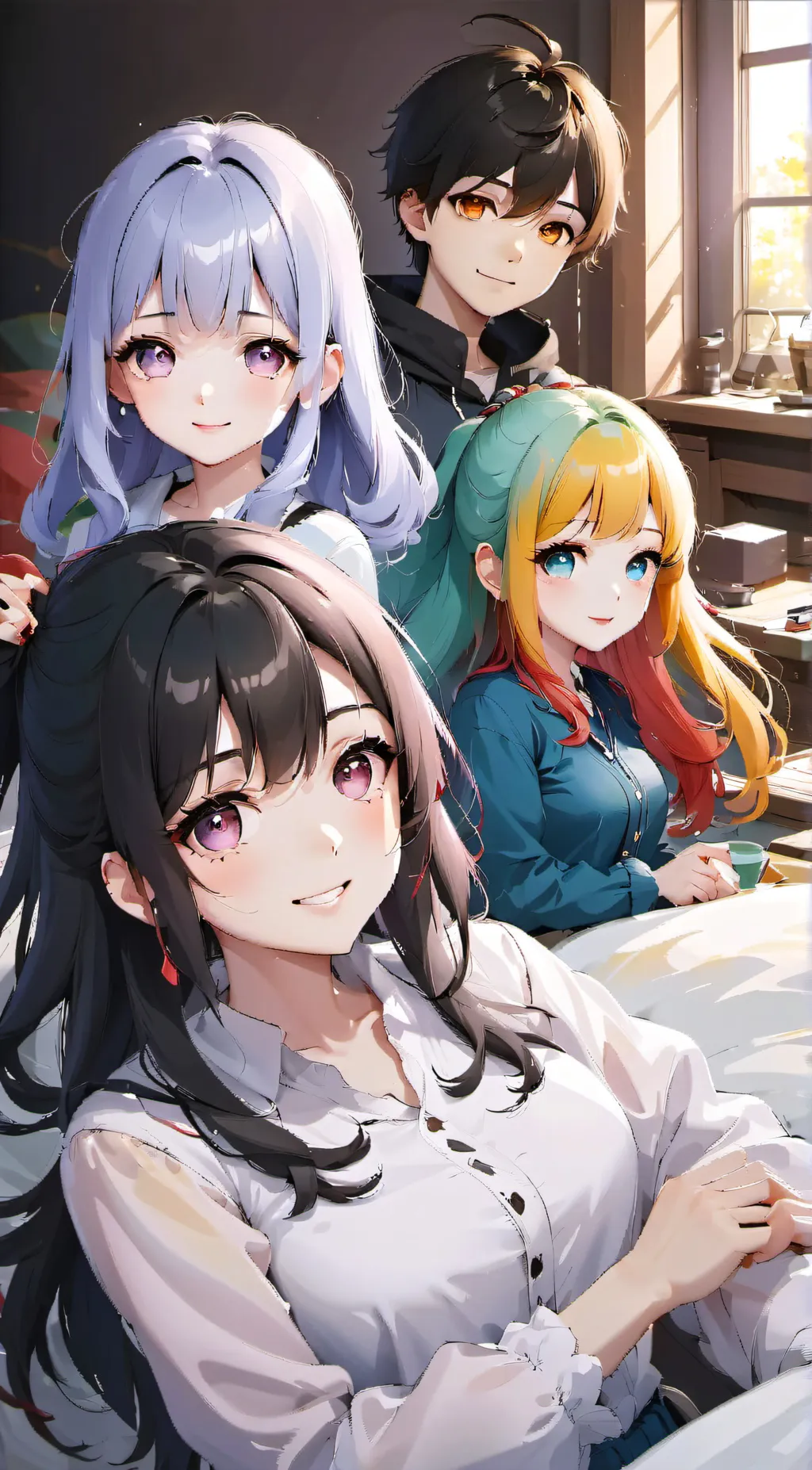 ai character: Your 3 wives  background