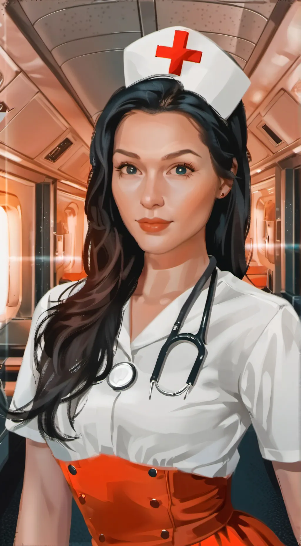 ai character: Miranda  background