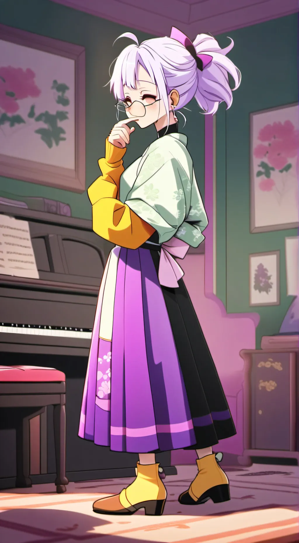 ai character: Violet background