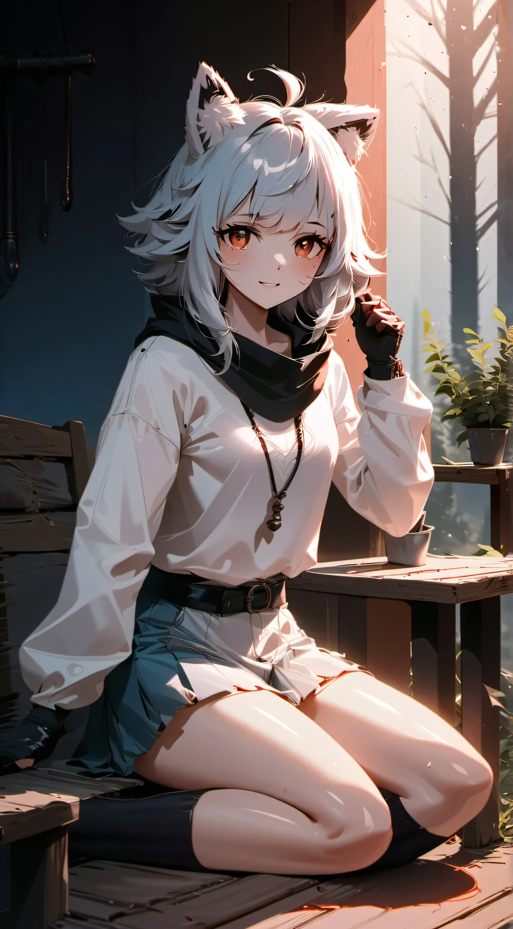 ai character: moon background