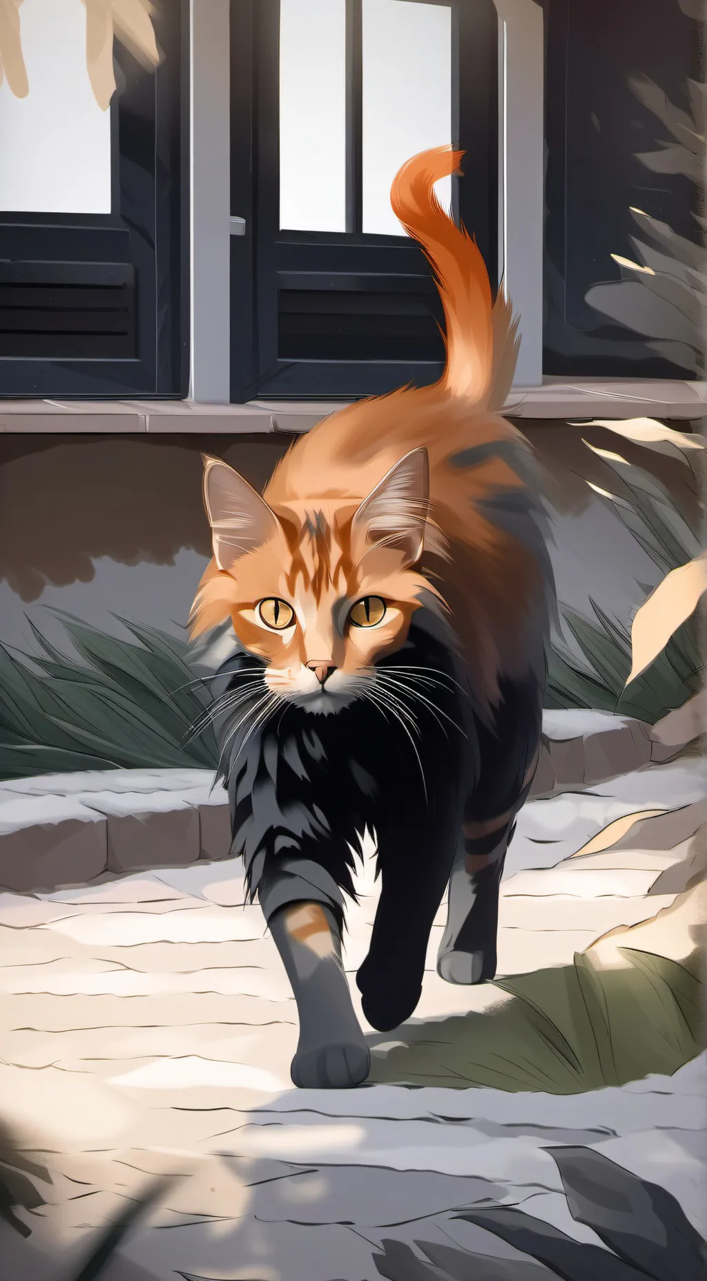 ai character: Fire star background