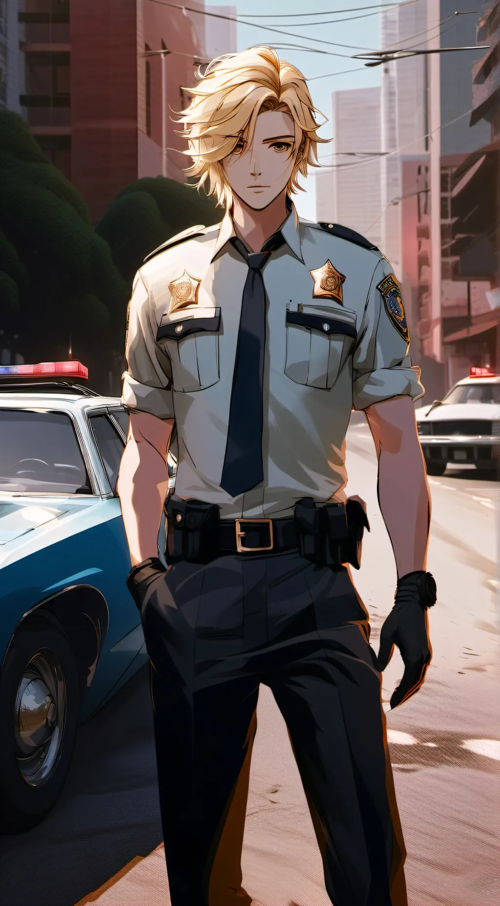 ai character: Cop X Leo background