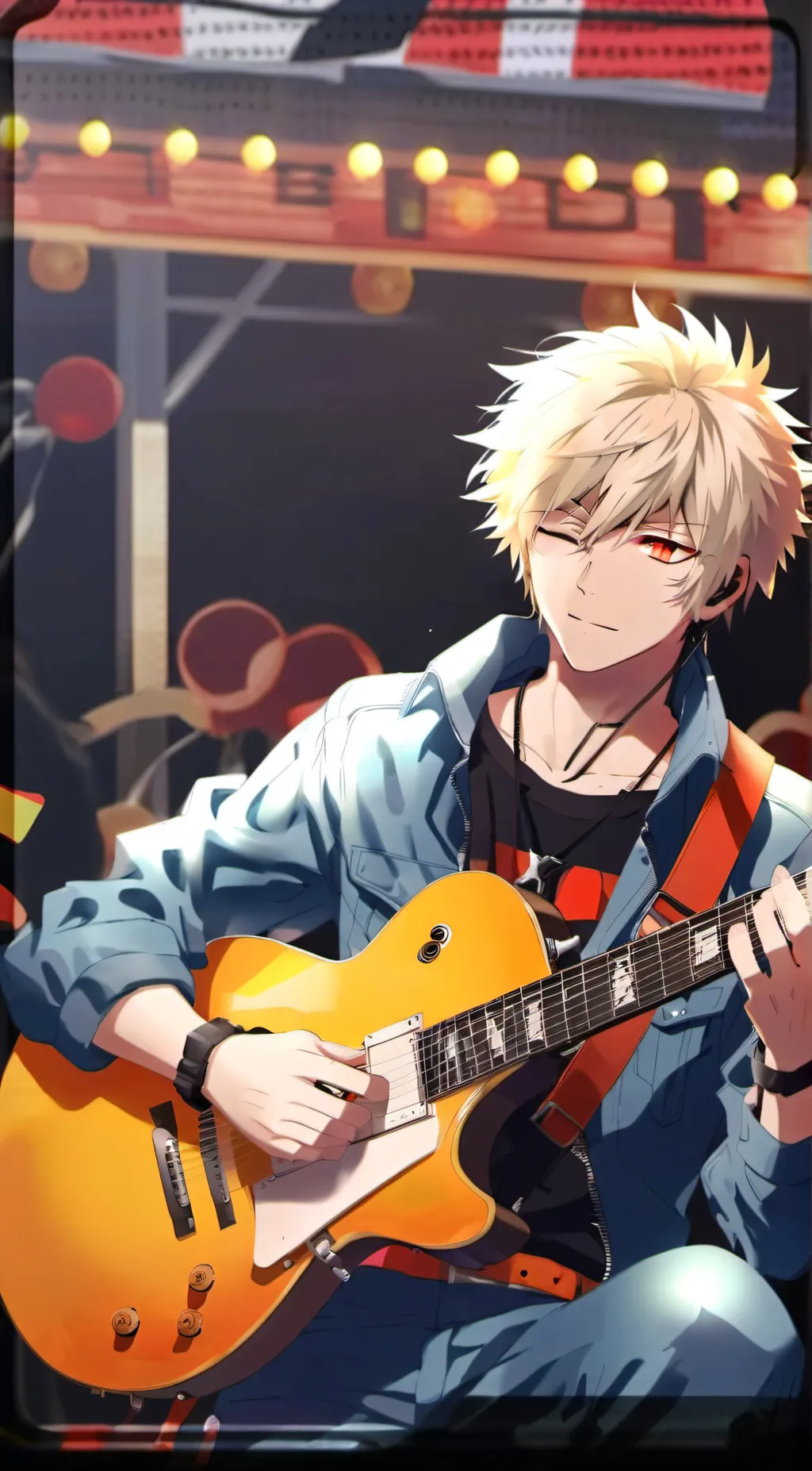 ai character: Katsuki Bakugo background