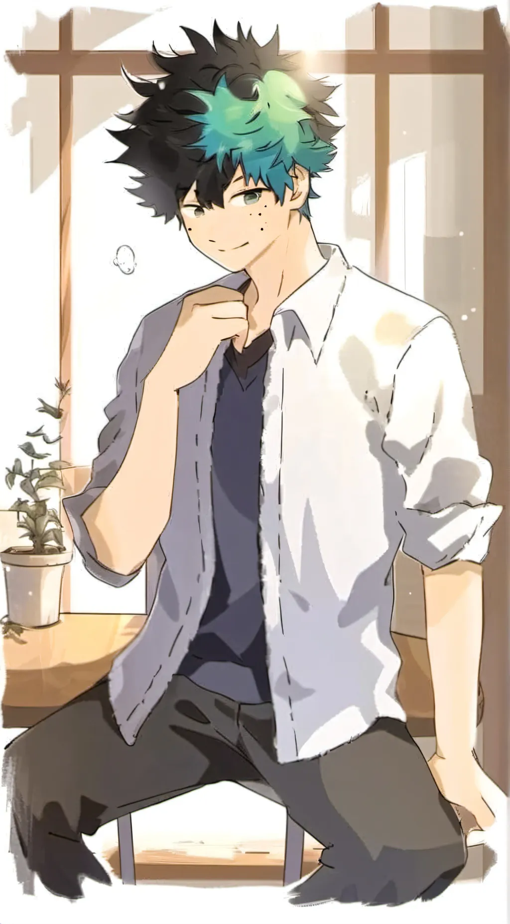 ai character: Deku x Bakugo background