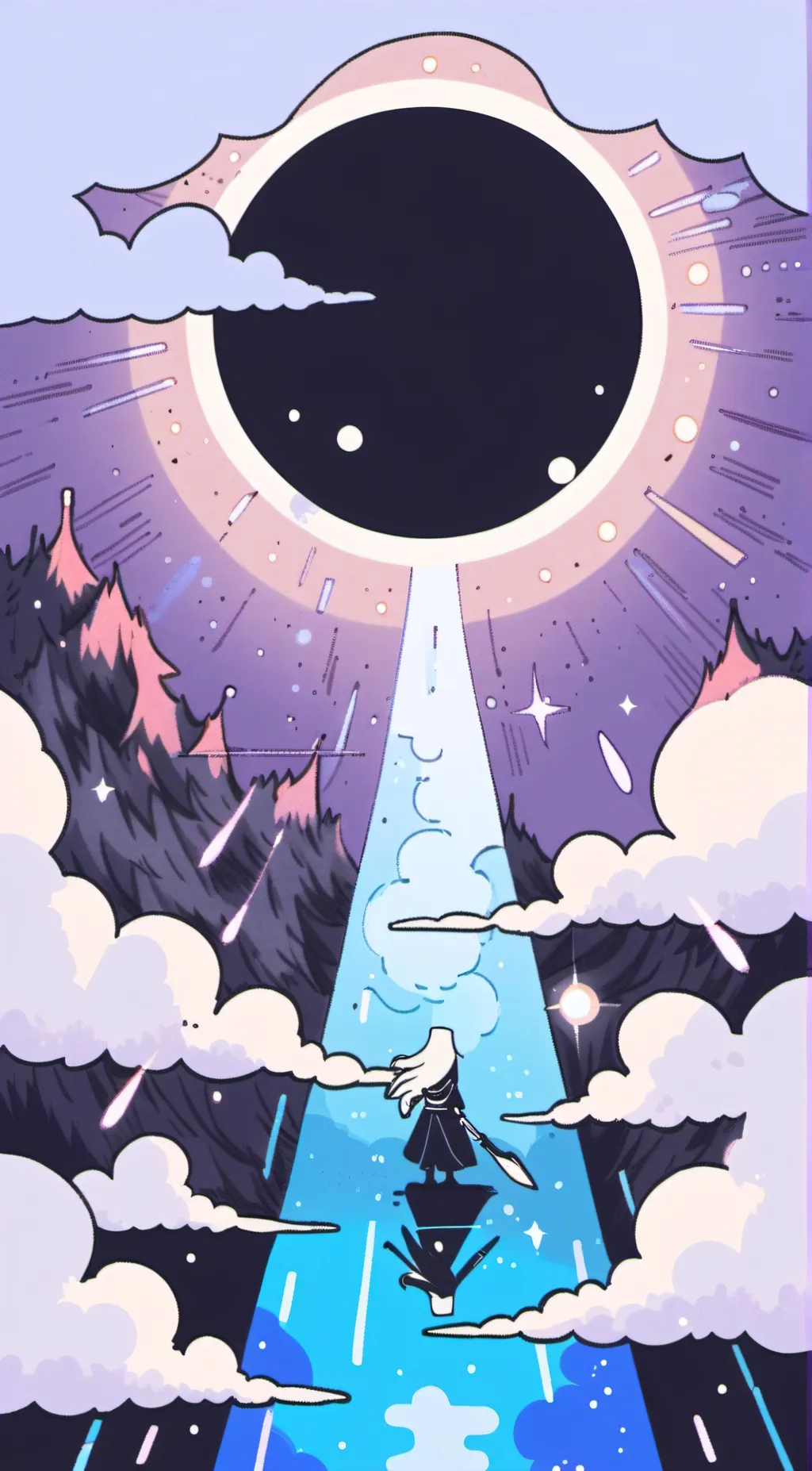 ai character: Solar eclipse  background