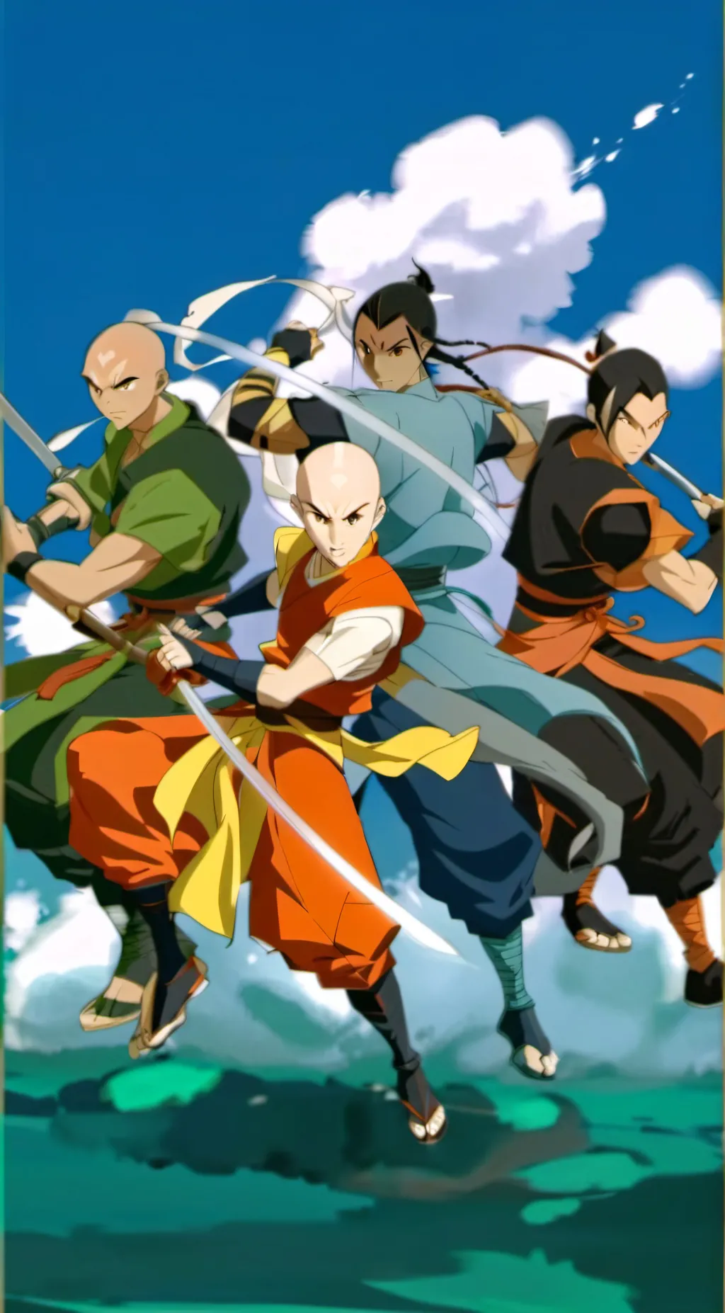 ai character: Aang  background